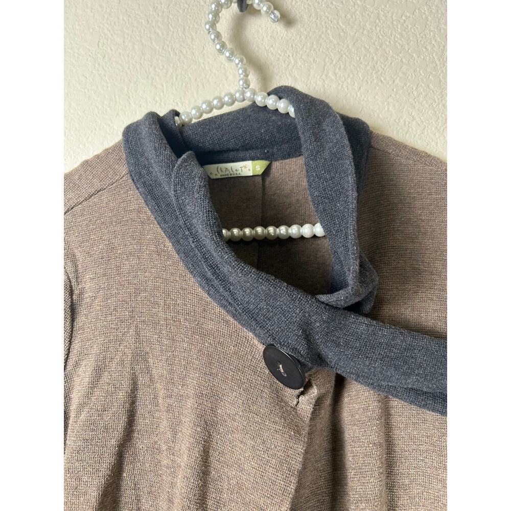 Chalet et Ceci Cardigan Women's Size Small Brown Duster Sweater Made in USA - Picture 2 of 11